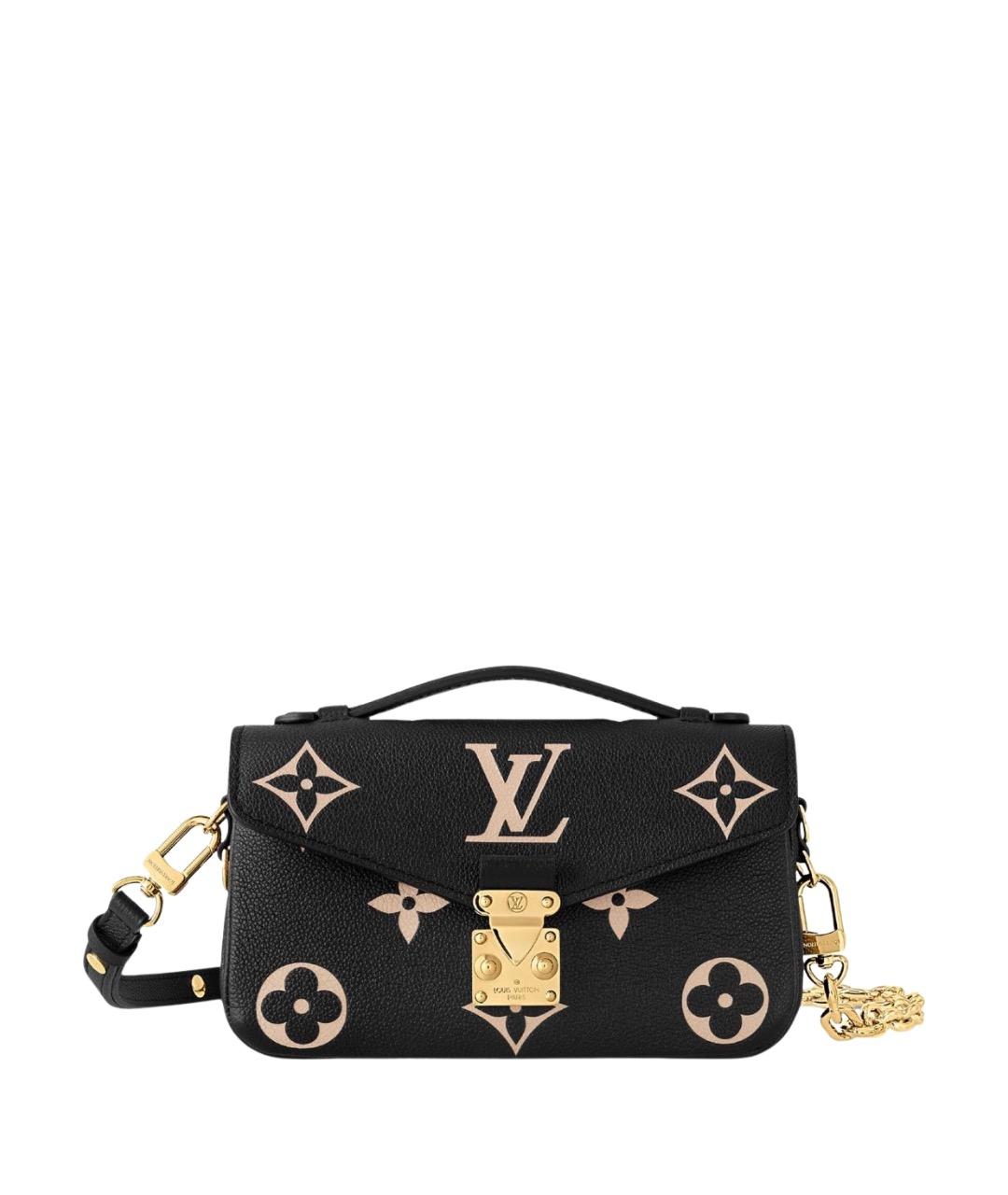 LOUIS VUITTON Черная кожаная сумка с короткими ручками, фото 1