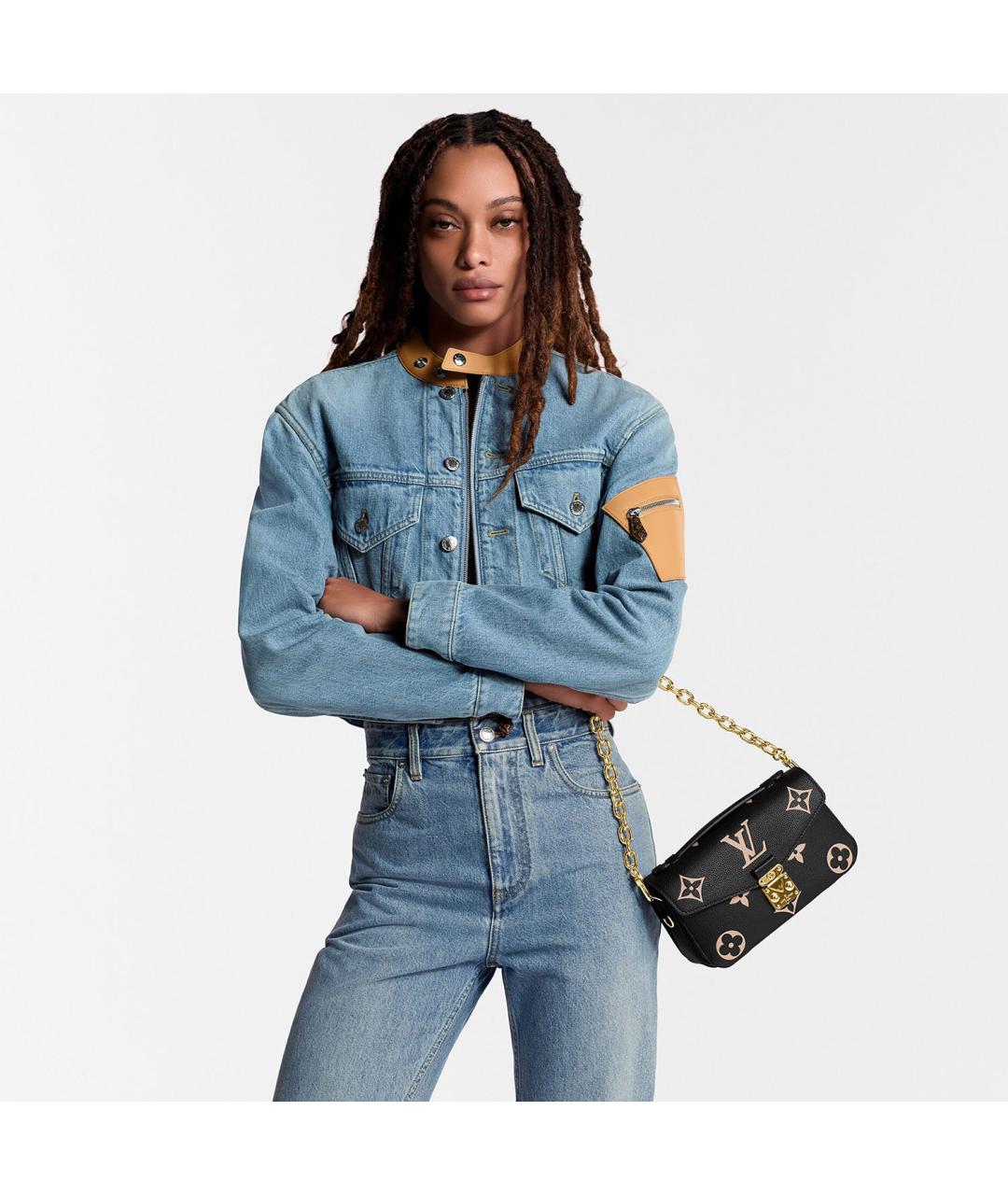 LOUIS VUITTON Черная кожаная сумка с короткими ручками, фото 6