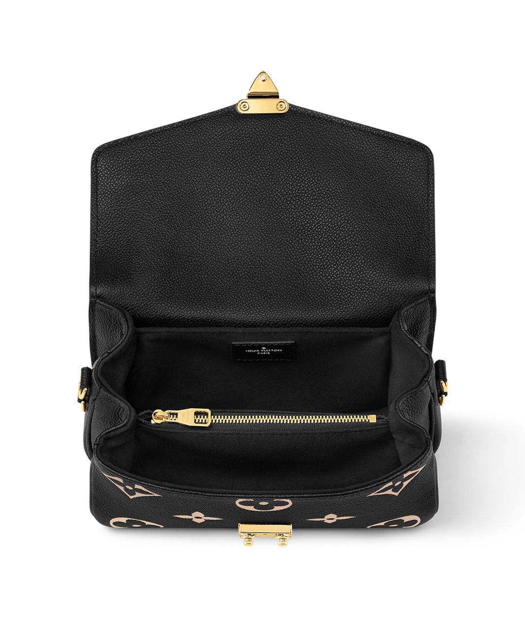LOUIS VUITTON Черная кожаная сумка с короткими ручками, фото 3