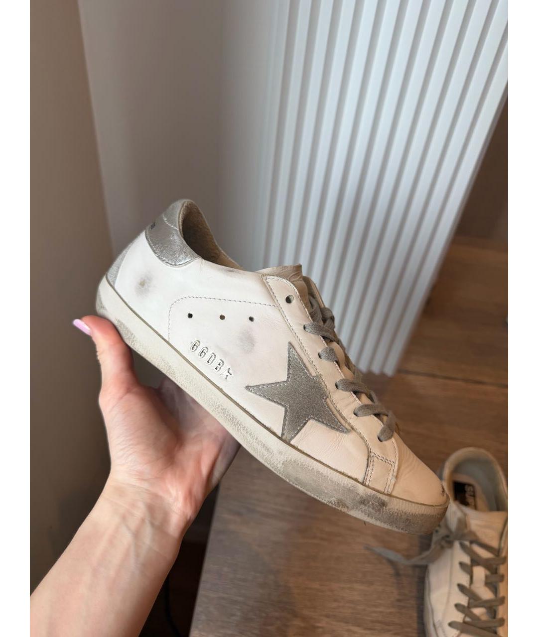 GOLDEN GOOSE Белые кожаные кеды, фото 3