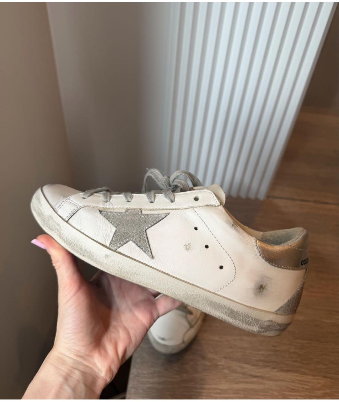 GOLDEN GOOSE Белые кожаные кеды, фото 2