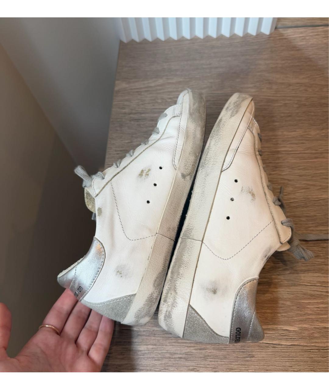 GOLDEN GOOSE Белые кожаные кеды, фото 5