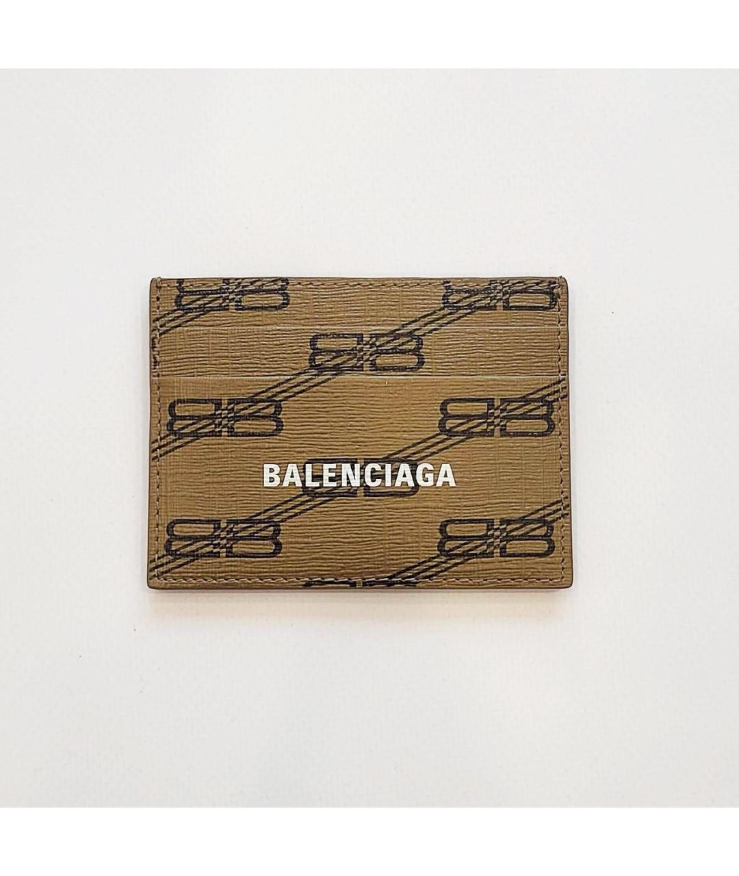 BALENCIAGA Бежевый кожаный кардхолдер, фото 2