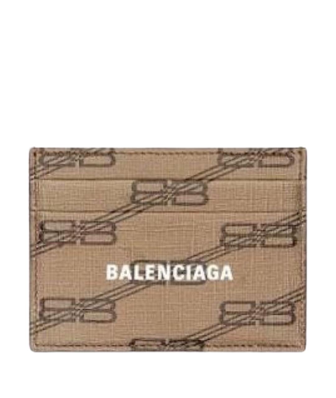BALENCIAGA Бежевый кожаный кардхолдер, фото 1