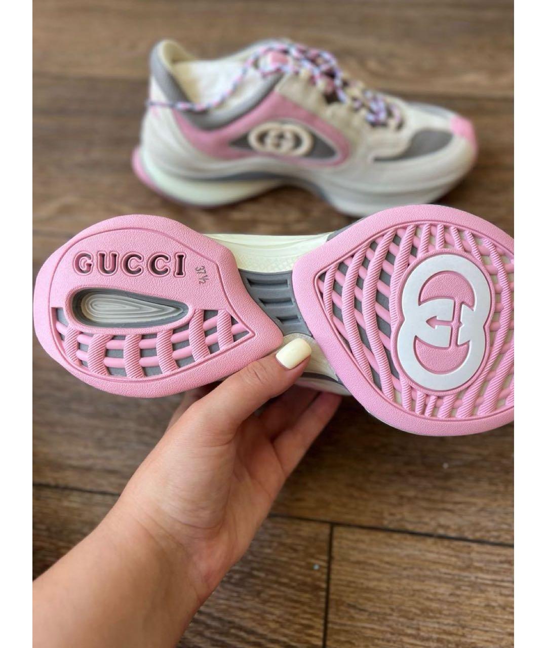 GUCCI Розовые замшевые кроссовки, фото 3
