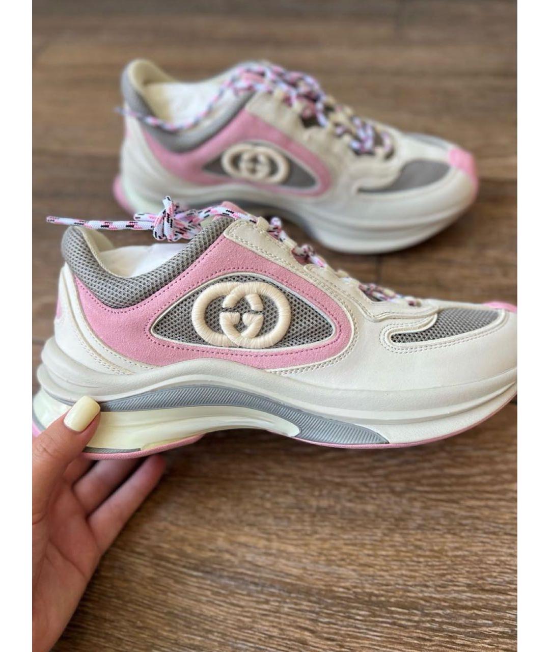GUCCI Розовые замшевые кроссовки, фото 2