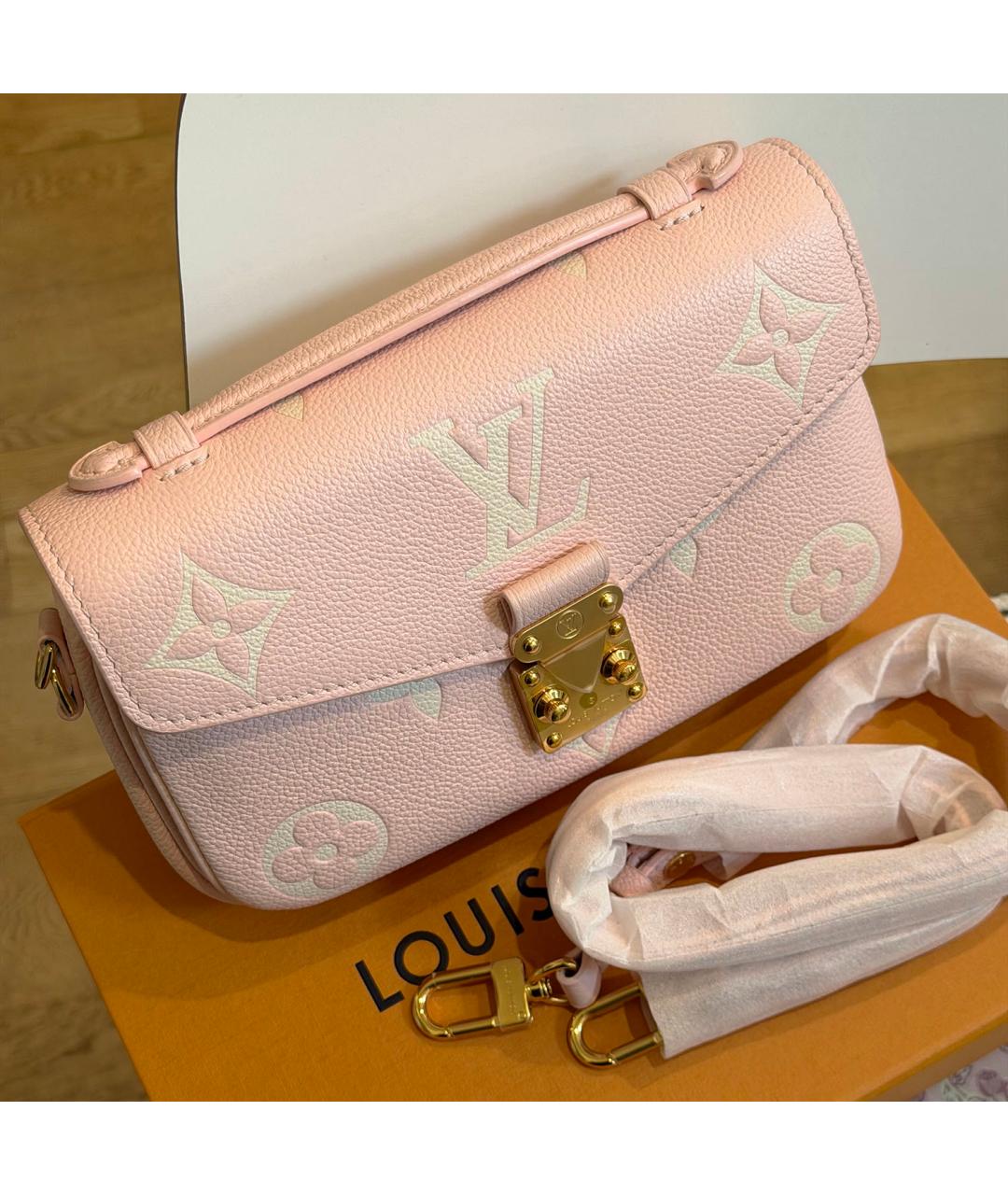 LOUIS VUITTON Розовая кожаная сумка с короткими ручками, фото 5