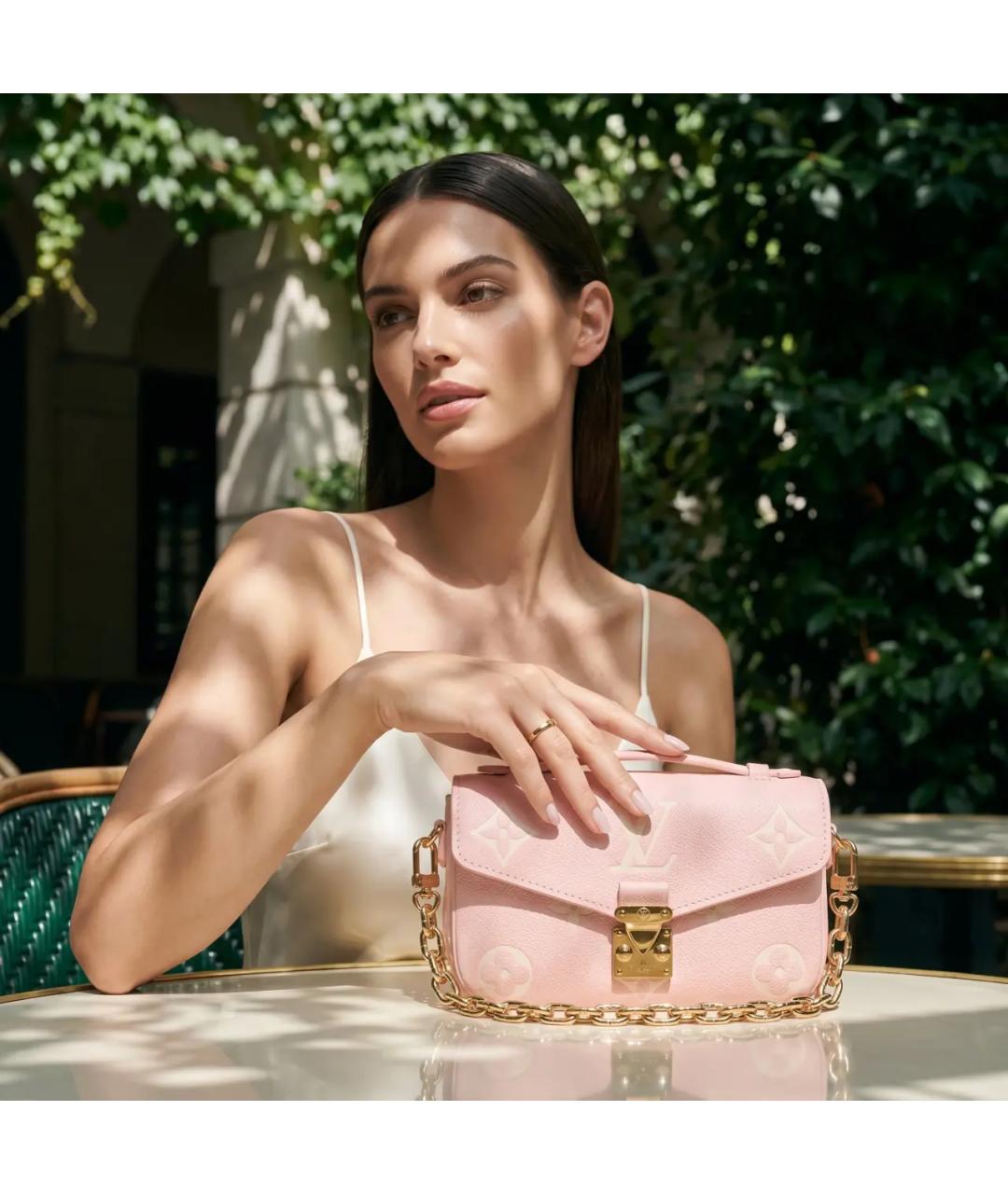 LOUIS VUITTON Розовая кожаная сумка с короткими ручками, фото 7