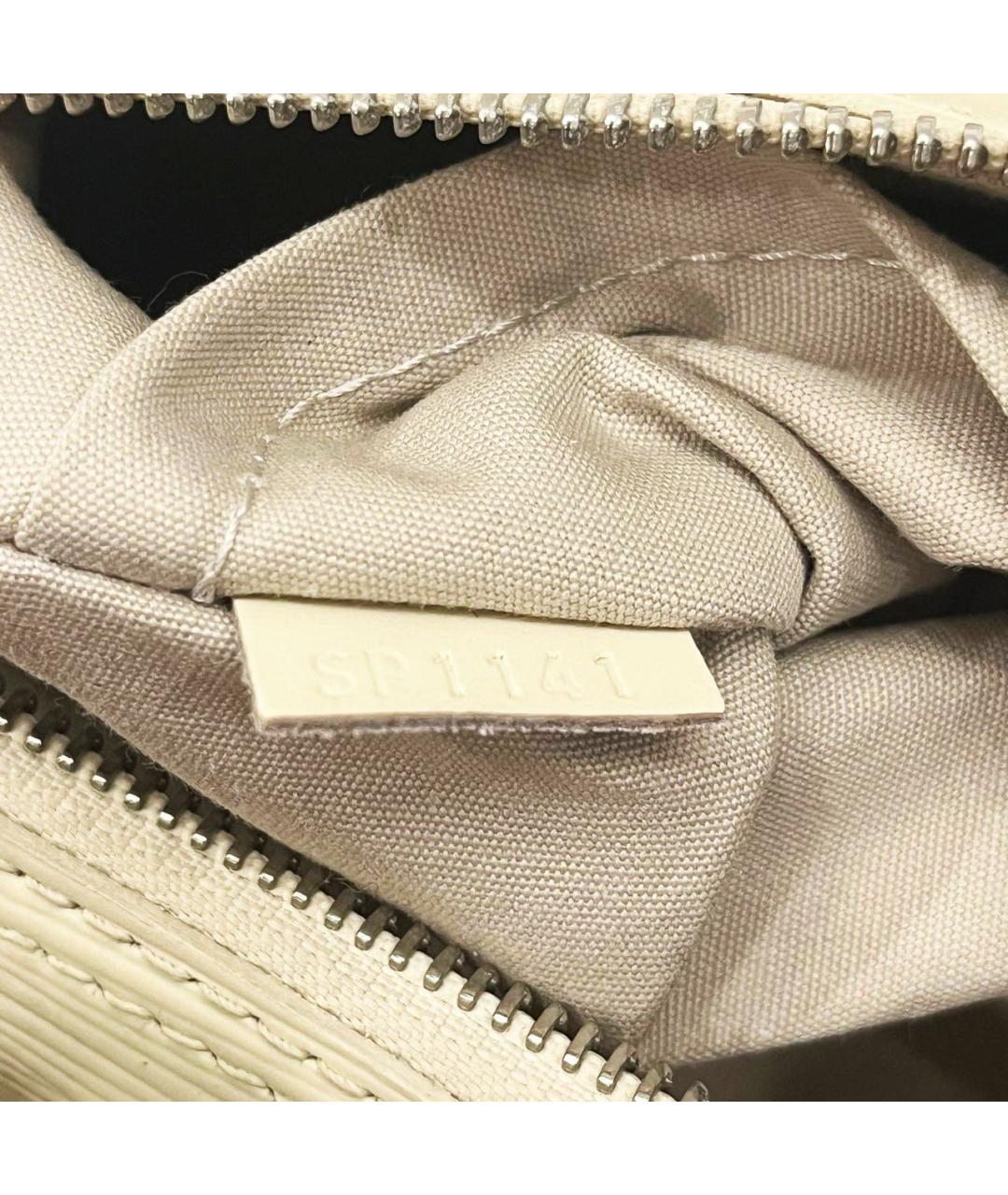 LOUIS VUITTON Бежевая кожаная сумка с короткими ручками, фото 7