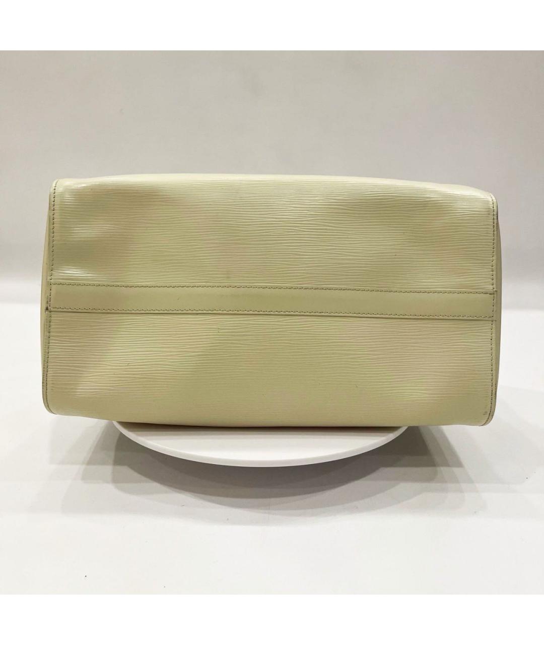 LOUIS VUITTON Бежевая кожаная сумка с короткими ручками, фото 5
