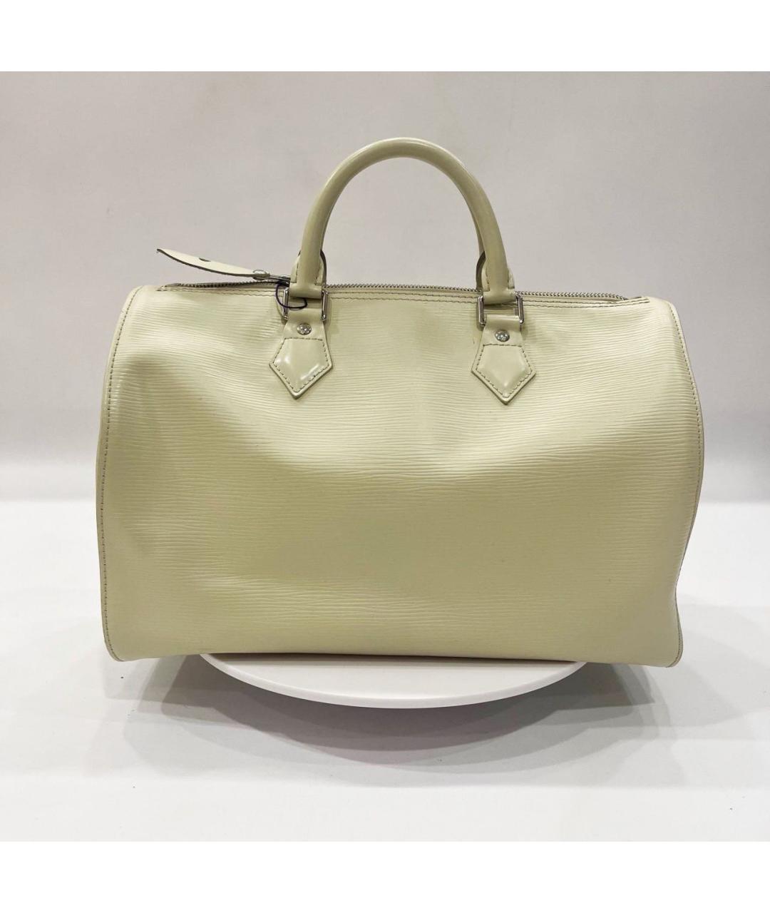 LOUIS VUITTON Бежевая кожаная сумка с короткими ручками, фото 3