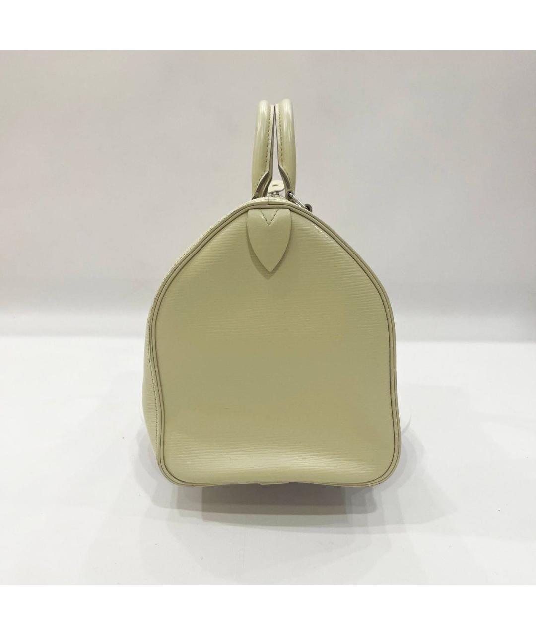 LOUIS VUITTON Бежевая кожаная сумка с короткими ручками, фото 4