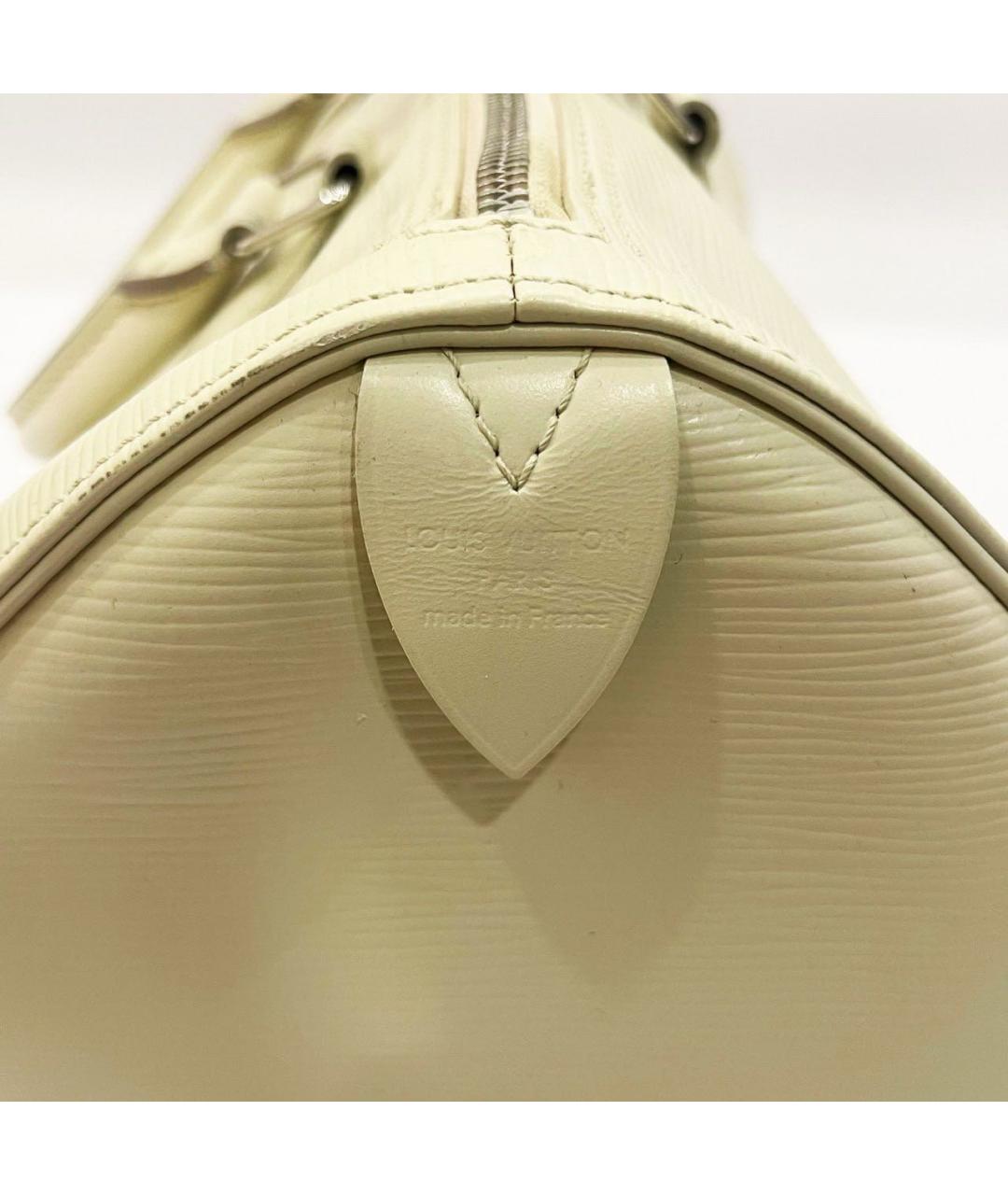 LOUIS VUITTON Бежевая кожаная сумка с короткими ручками, фото 6
