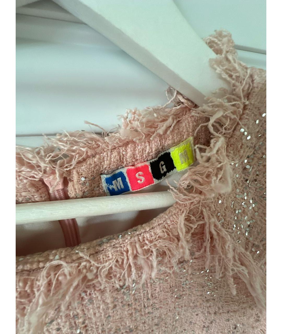 MSGM Розовое хлопковое коктейльное платье, фото 4