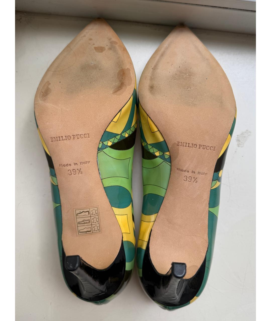 EMILIO PUCCI Зеленые кожаные туфли, фото 5