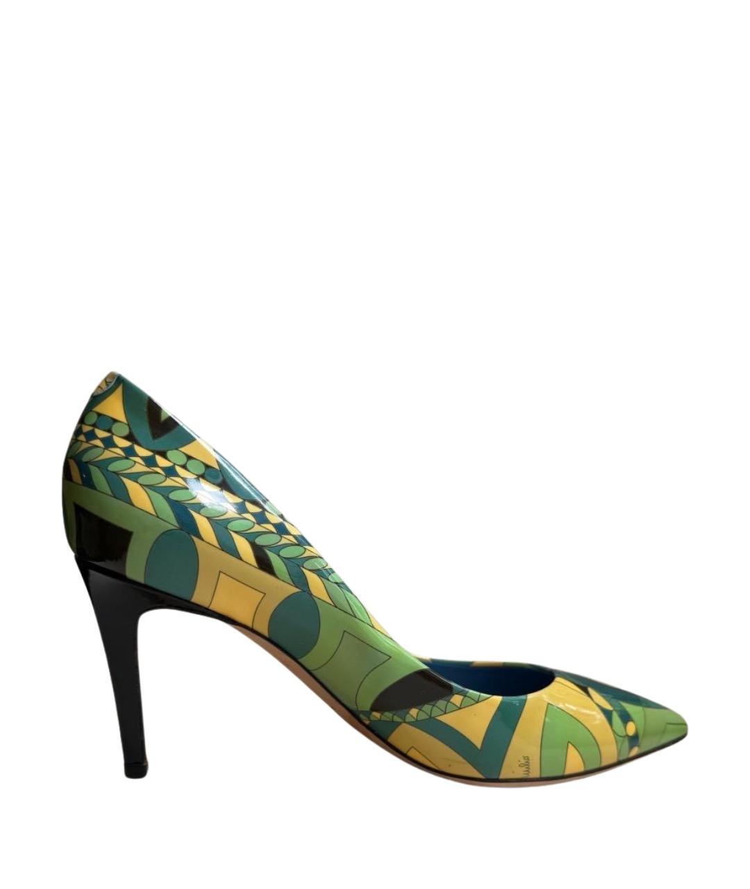 EMILIO PUCCI Зеленые кожаные туфли, фото 1