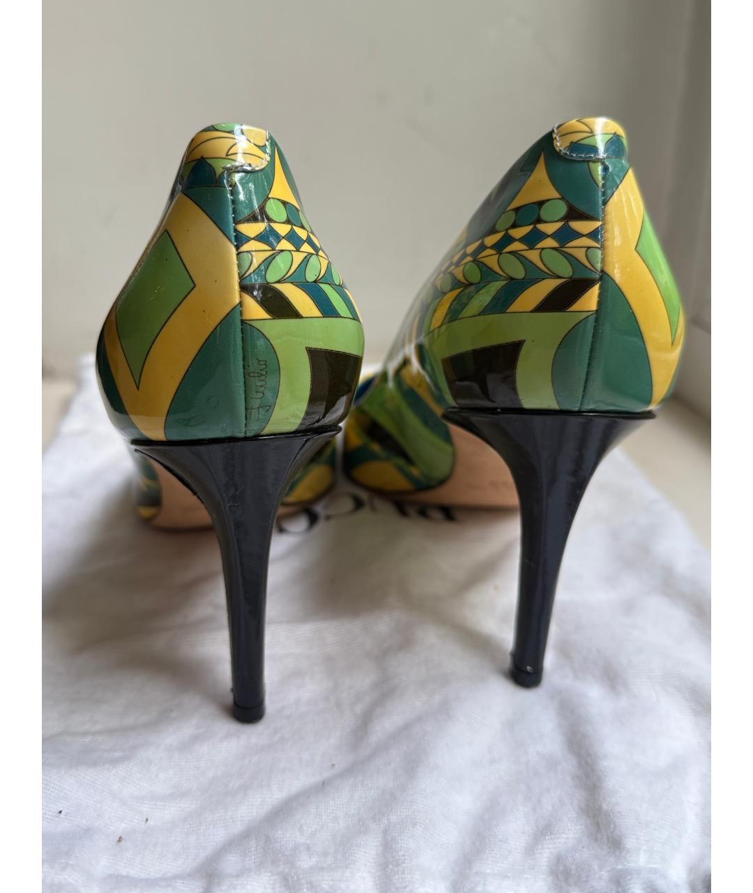 EMILIO PUCCI Зеленые кожаные туфли, фото 4