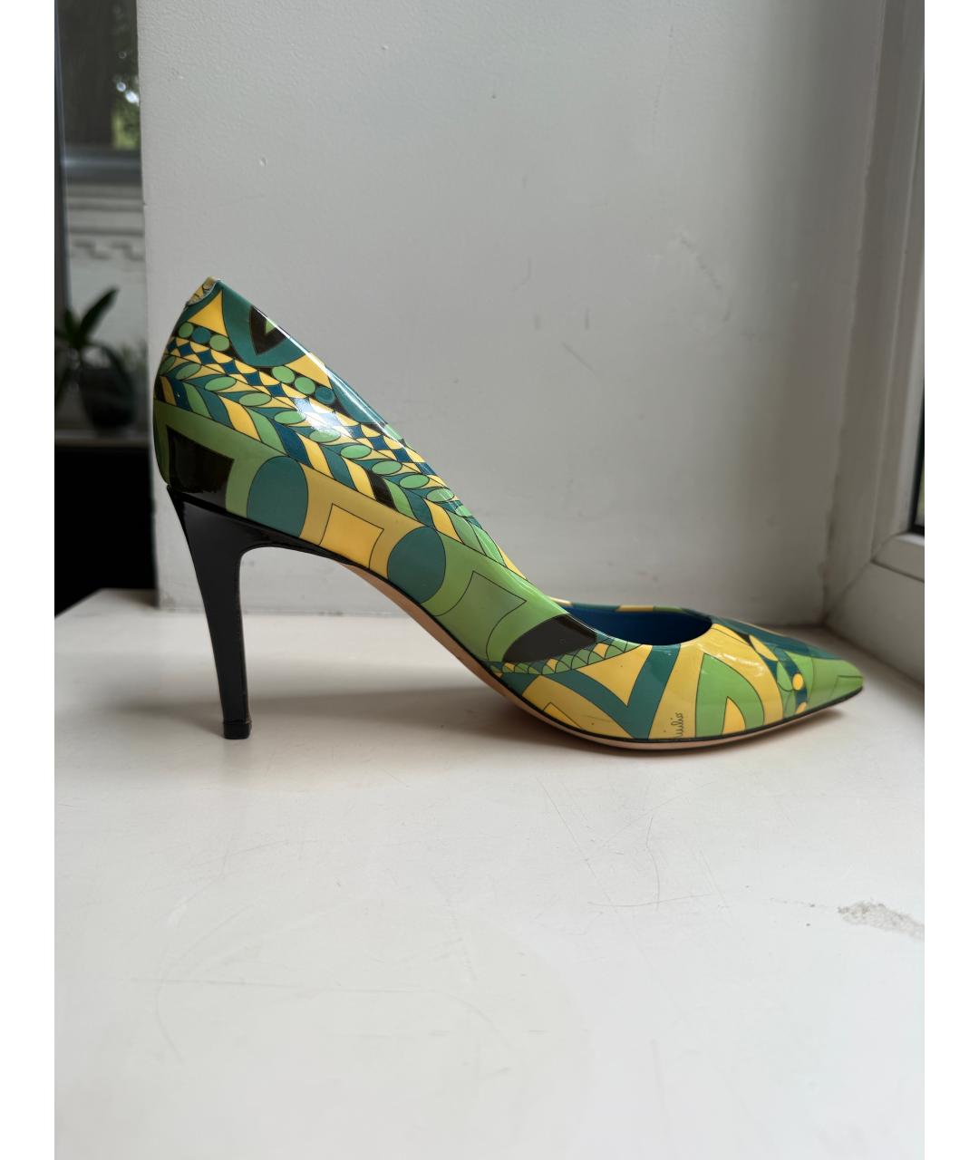 EMILIO PUCCI Зеленые кожаные туфли, фото 8