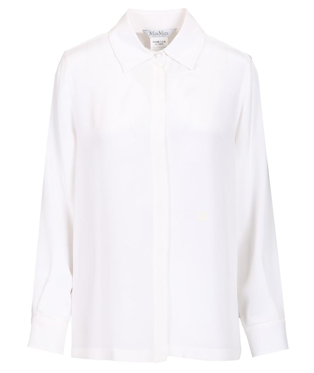 MAX MARA Белая шелковая рубашка, фото 1