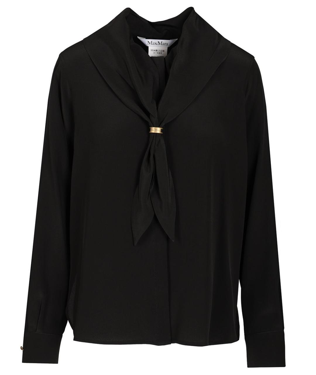 MAX MARA Черная шелковая рубашка, фото 1
