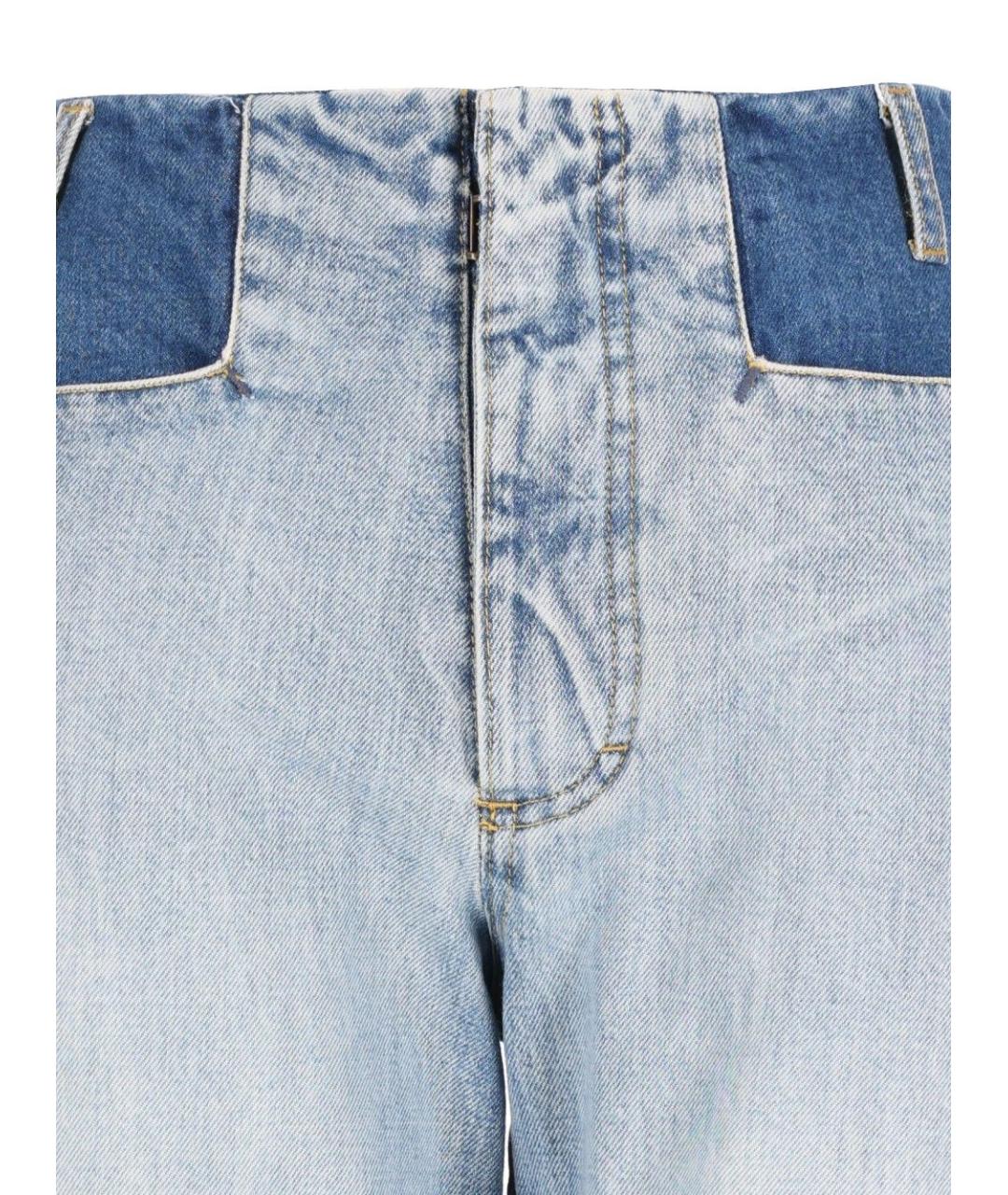 MAISON MARGIELA Голубые хлопковые прямые джинсы, фото 4