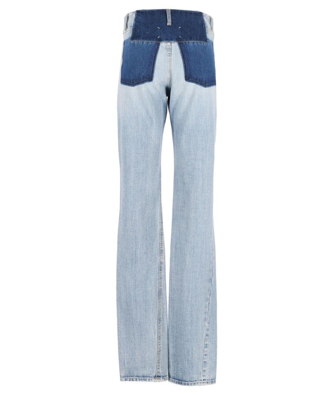MAISON MARGIELA Голубые хлопковые прямые джинсы, фото 2