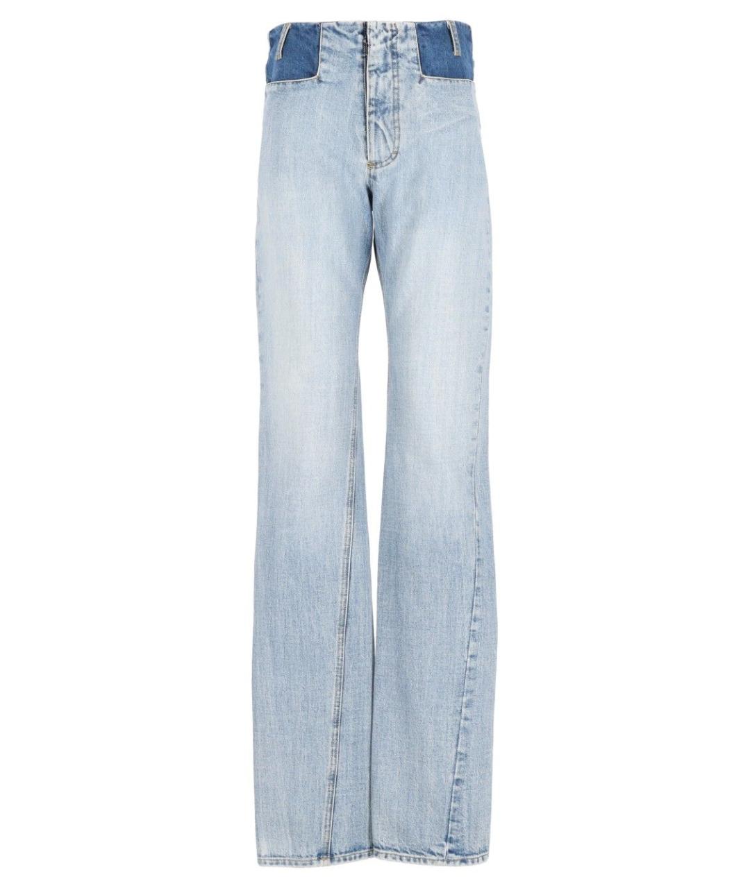 MAISON MARGIELA Голубые хлопковые прямые джинсы, фото 1