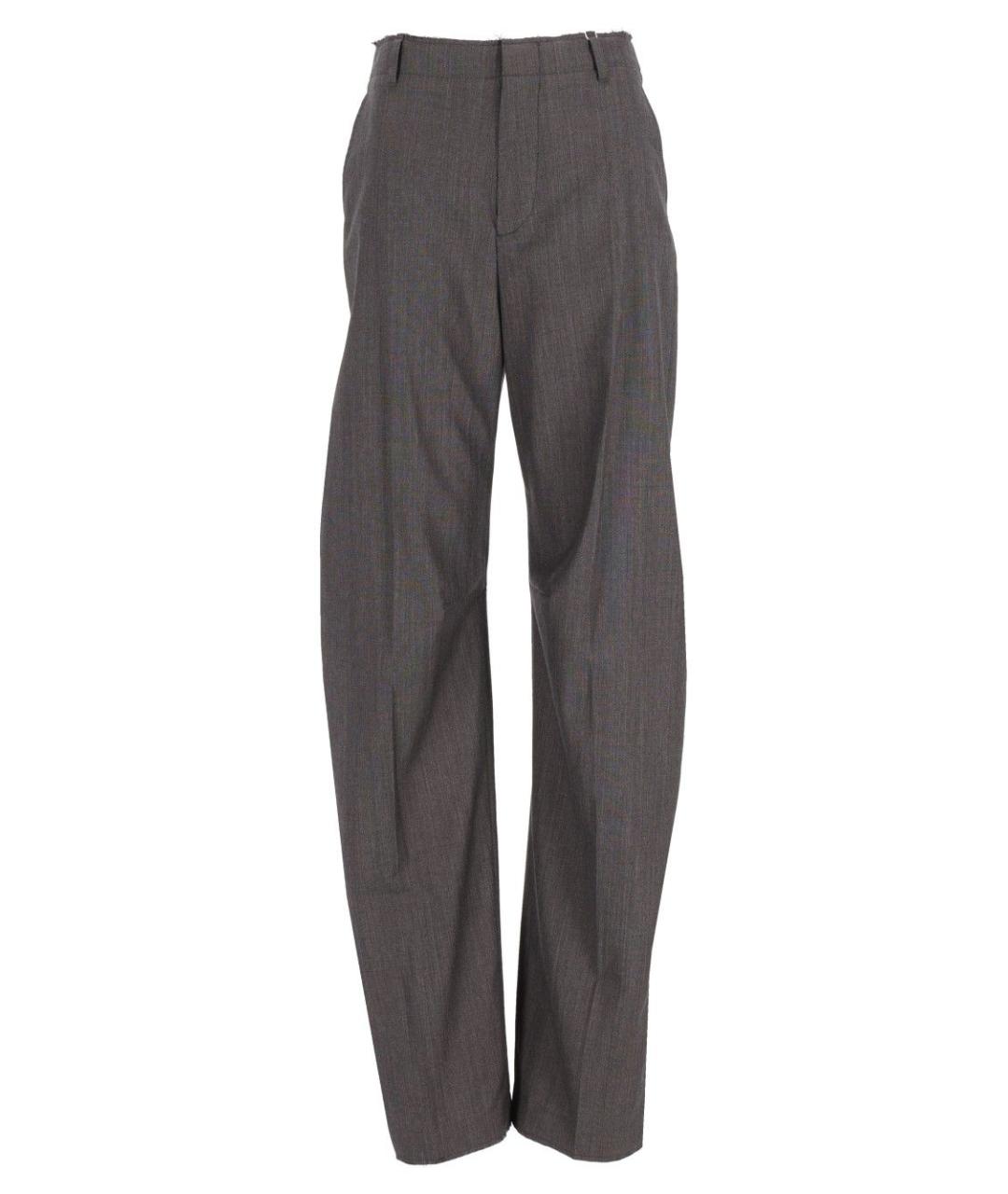 MM6 MAISON MARGIELA Серые хлопковые прямые брюки, фото 1