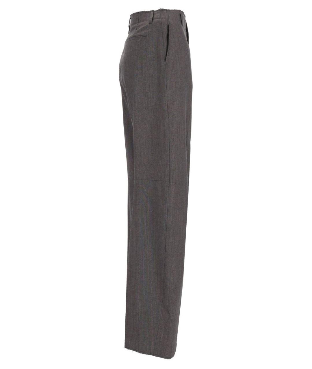 MM6 MAISON MARGIELA Серые хлопковые прямые брюки, фото 3