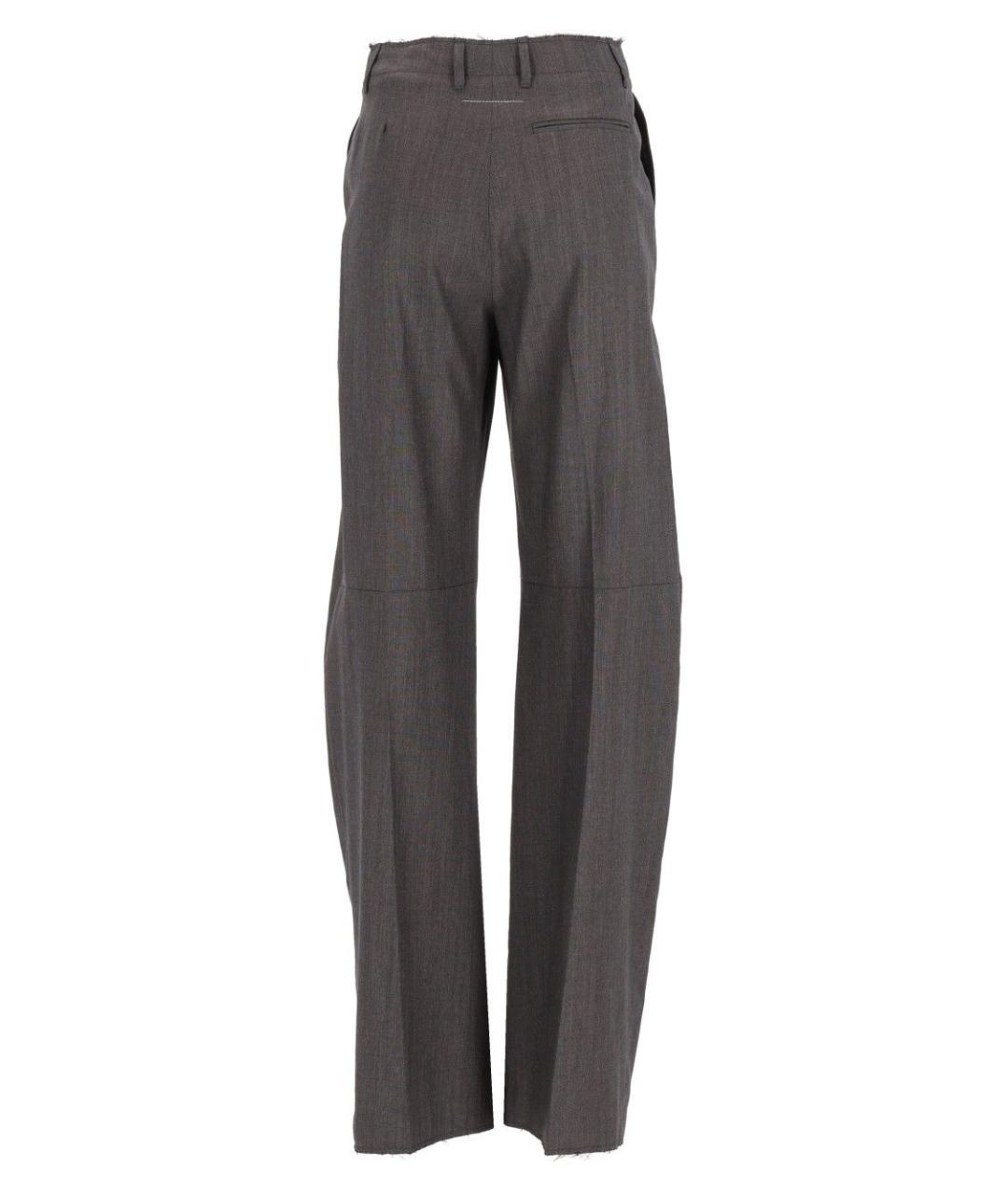 MM6 MAISON MARGIELA Серые хлопковые прямые брюки, фото 2