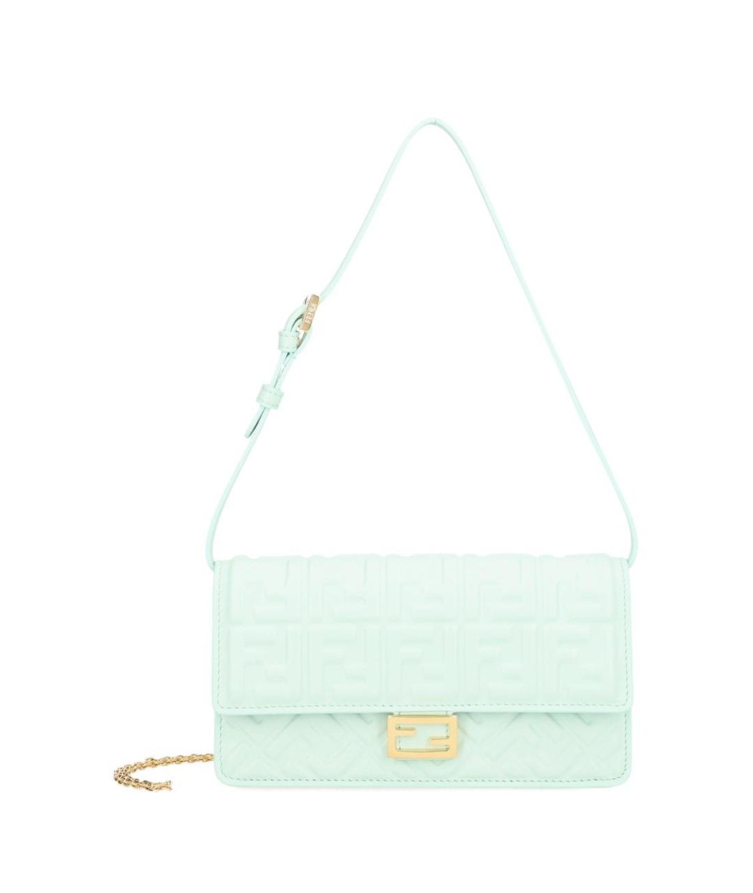 FENDI Зеленая кожаная сумка через плечо, фото 1