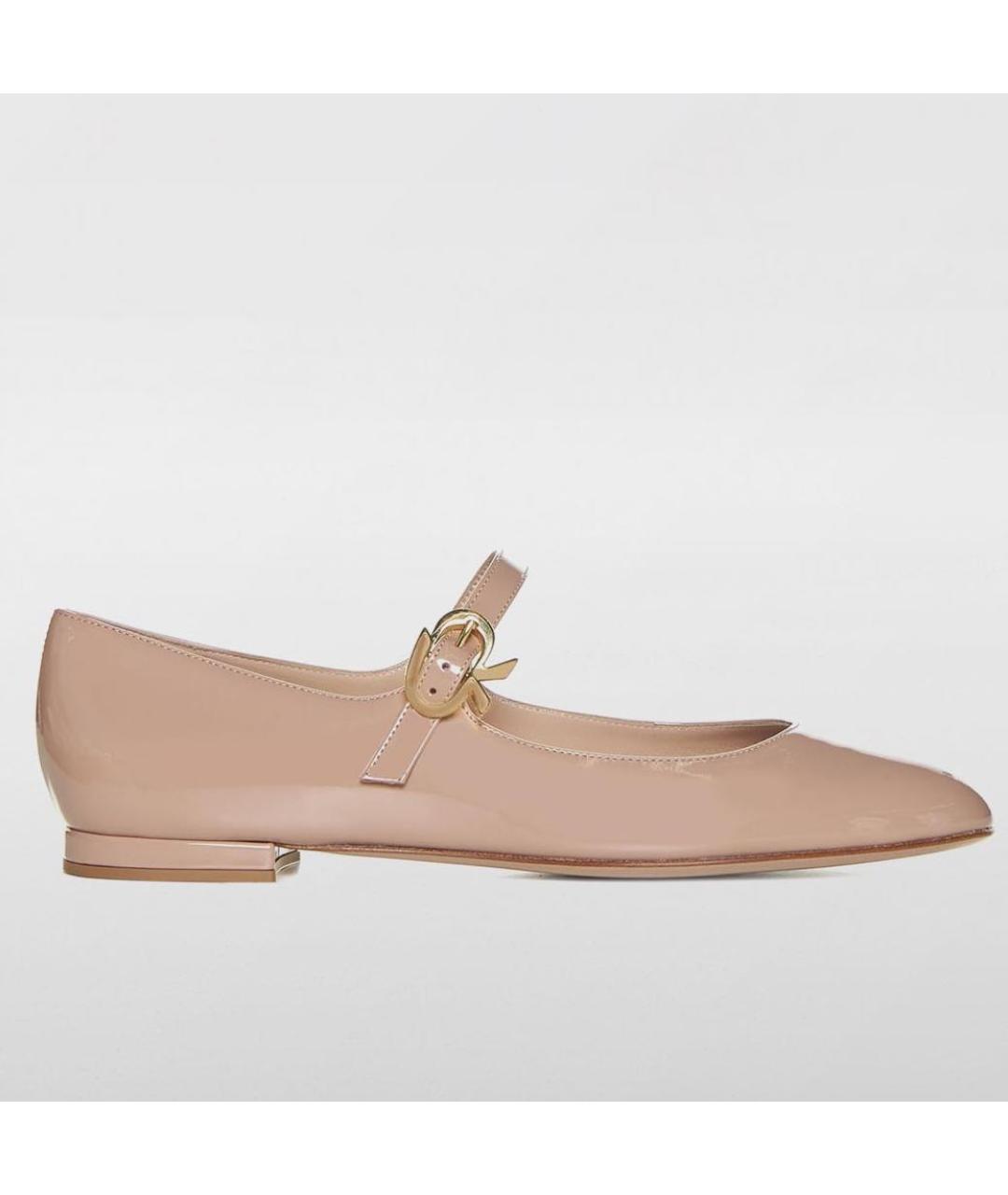 GIANVITO ROSSI Бежевые туфли из лакированной кожи, фото 9