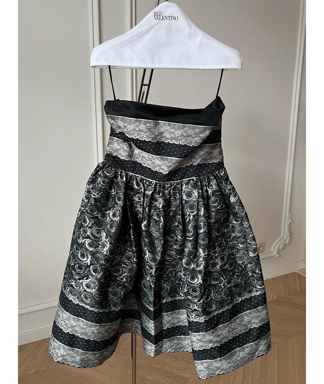 RED VALENTINO Черное полиэстеровое коктейльное платье, фото 6