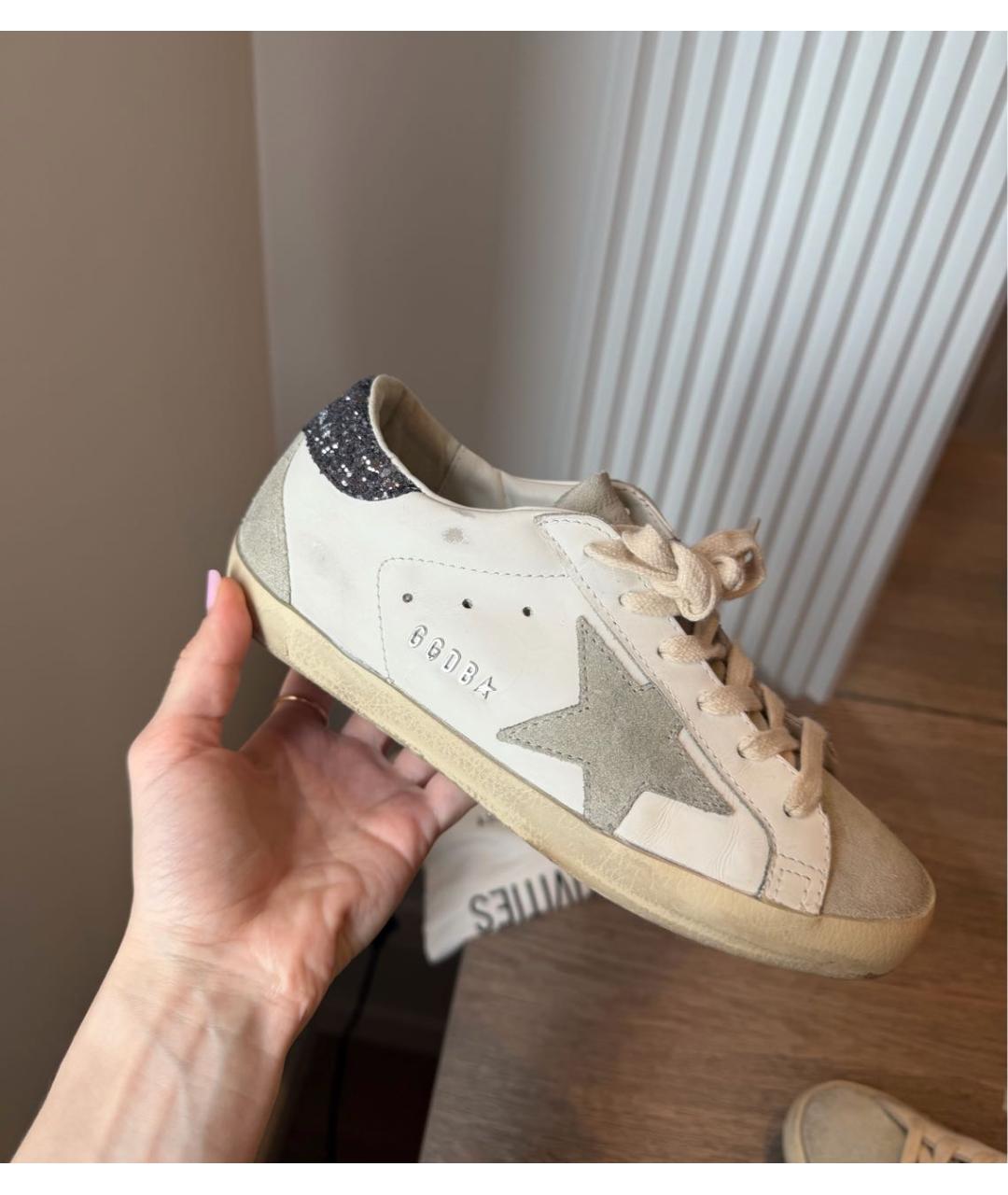 GOLDEN GOOSE Белые кожаные кеды, фото 4