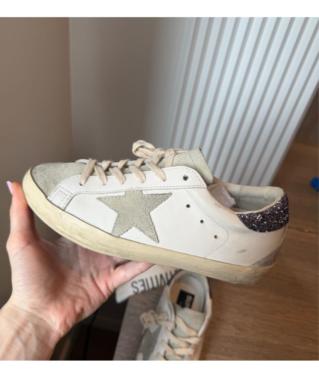 GOLDEN GOOSE Белые кожаные кеды, фото 3