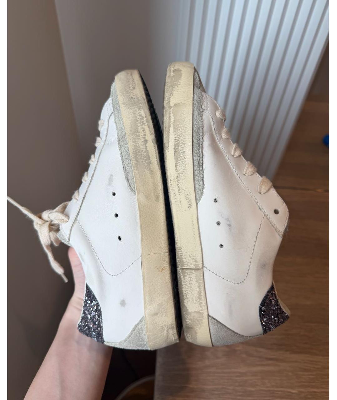 GOLDEN GOOSE Белые кожаные кеды, фото 5