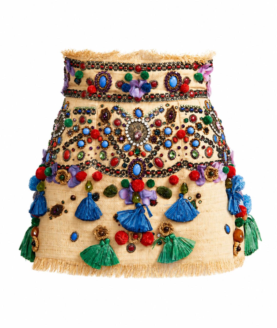 DOLCE&GABBANA Бежевая юбка мини, фото 1