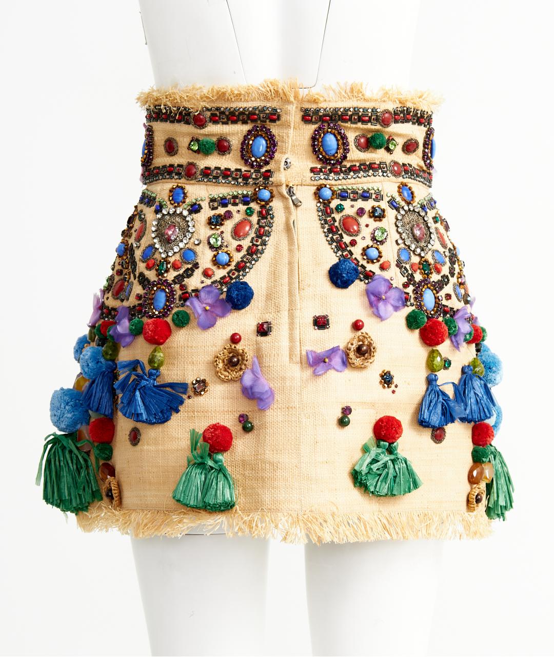 DOLCE&GABBANA Бежевая юбка мини, фото 2