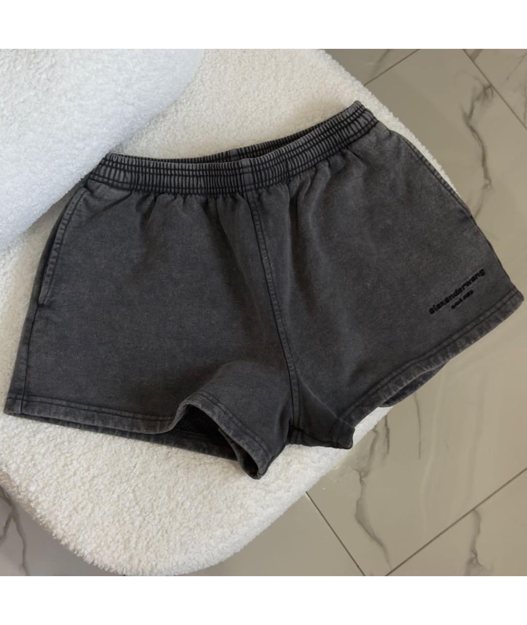 ALEXANDER WANG Антрацитовые хлопковые шорты, фото 3