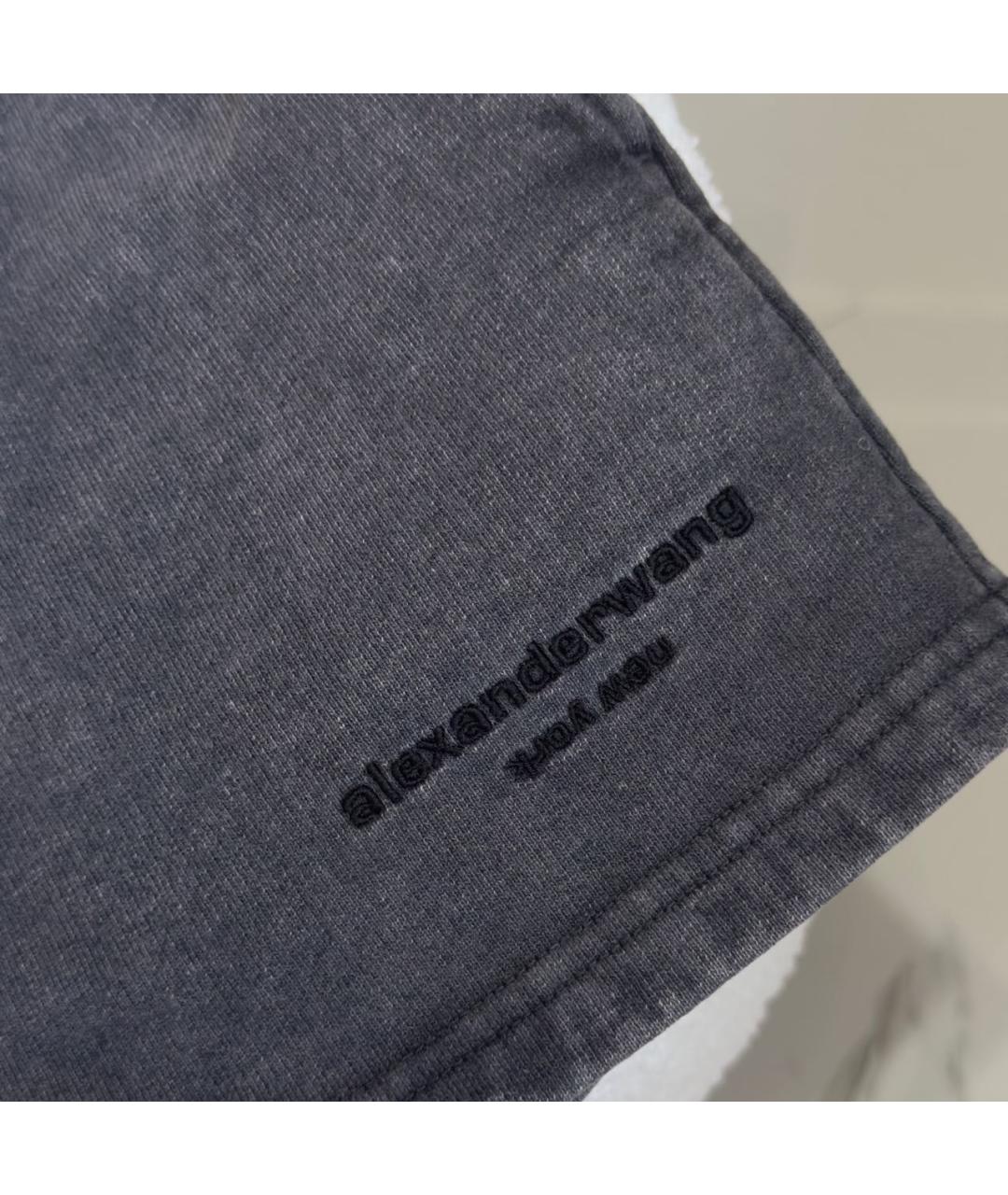 ALEXANDER WANG Антрацитовые хлопковые шорты, фото 4