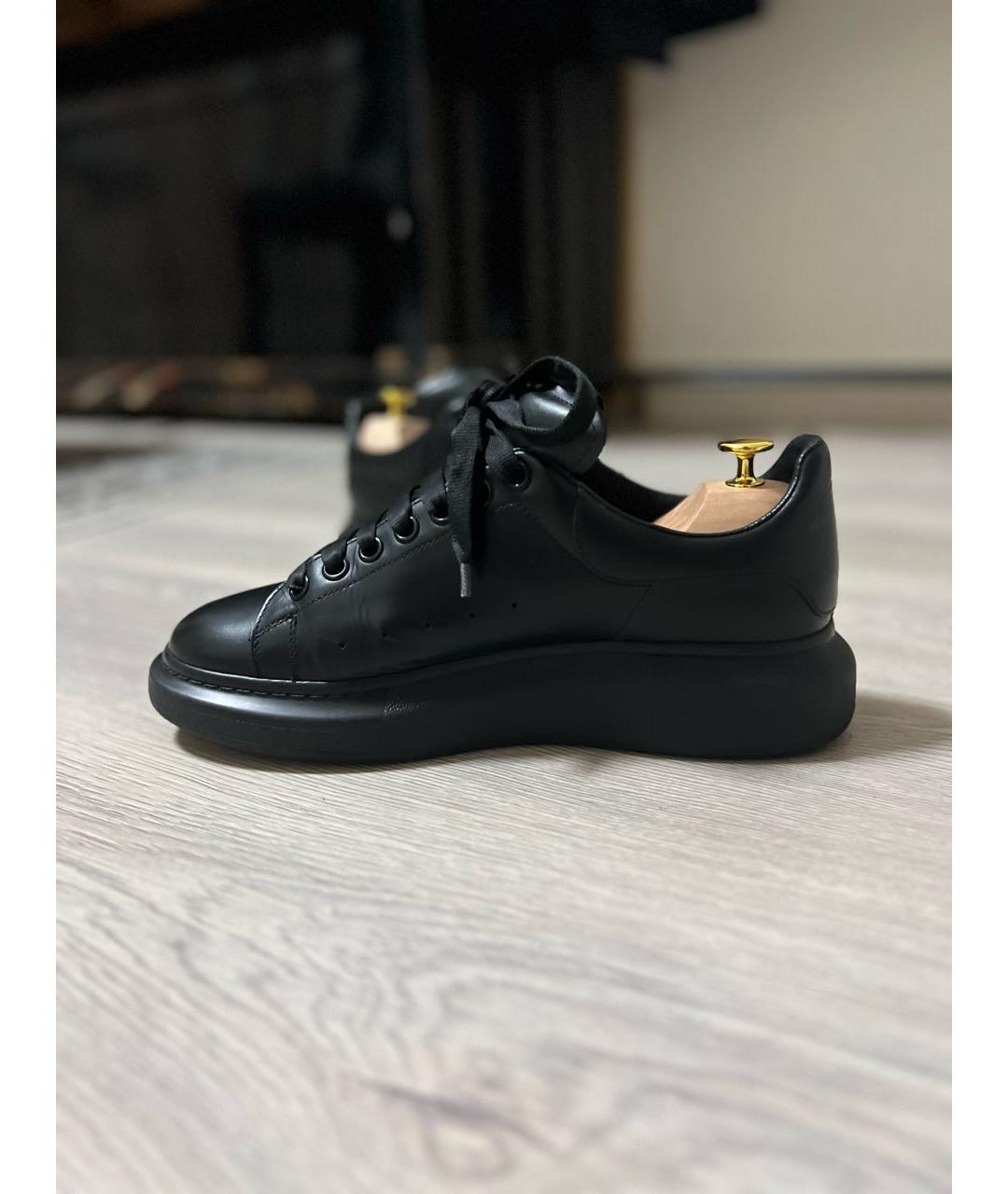 ALEXANDER MCQUEEN Черные кожаные низкие кроссовки / кеды, фото 5