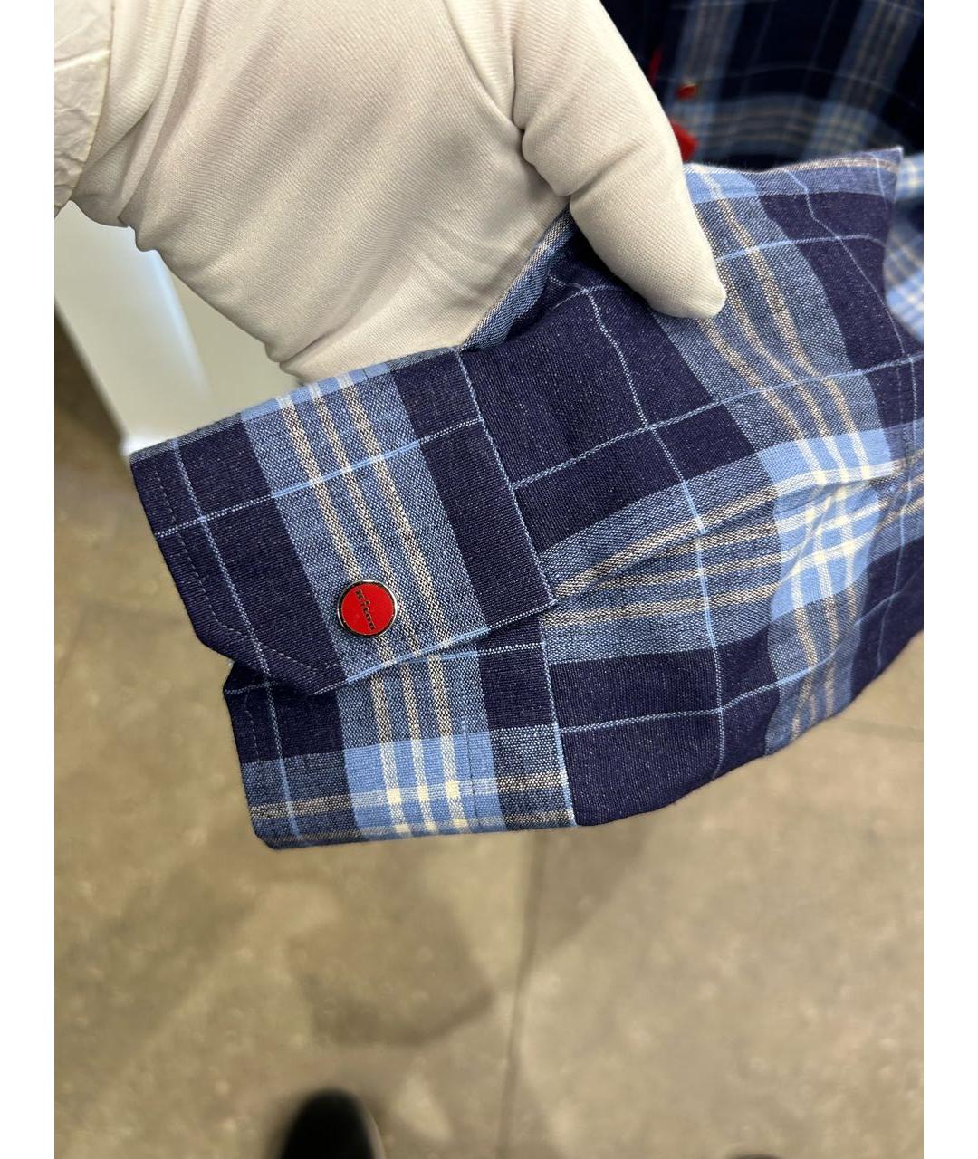 KITON Синяя льняная кэжуал рубашка, фото 4