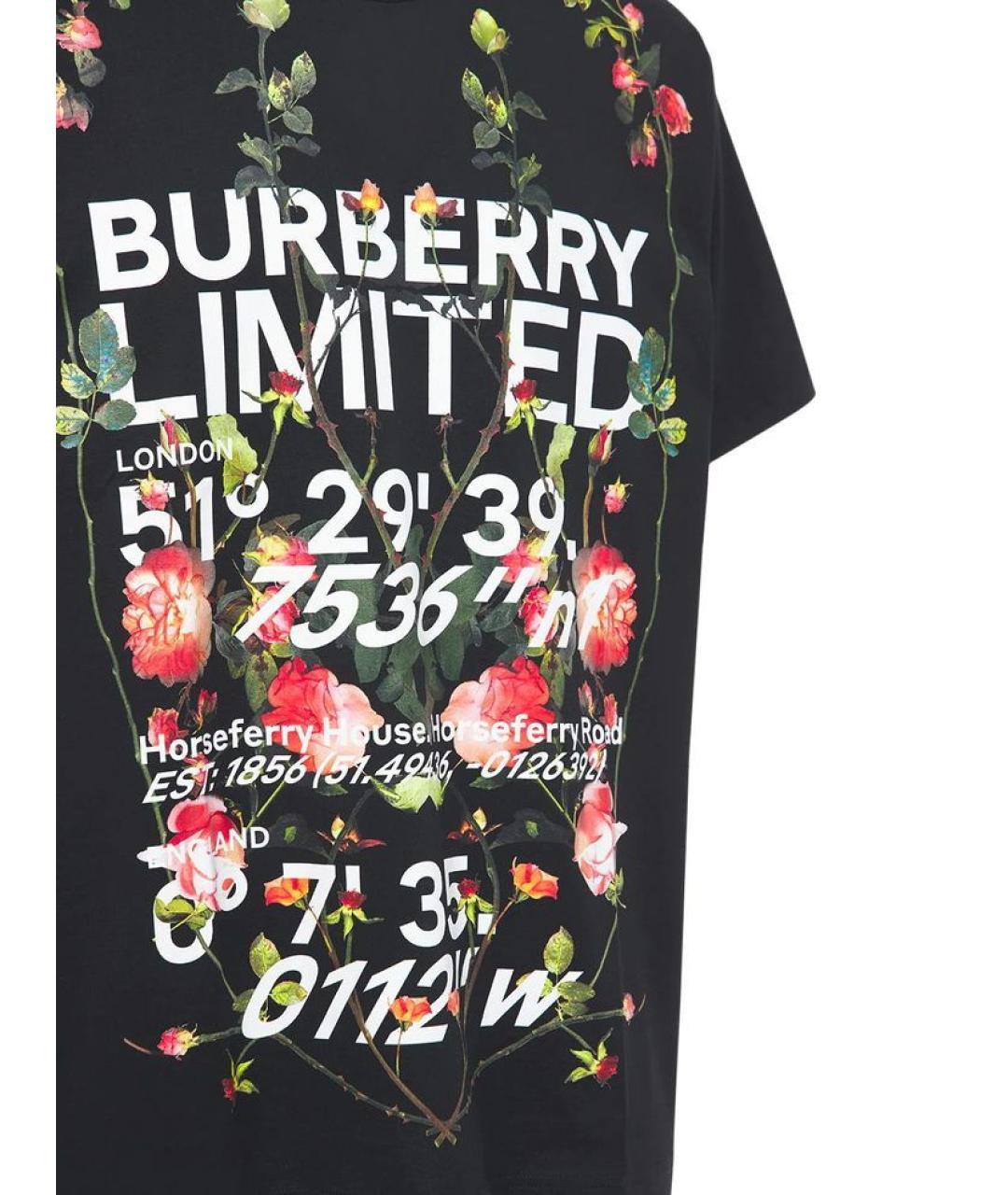 BURBERRY Мульти хлопко-эластановая футболка, фото 3