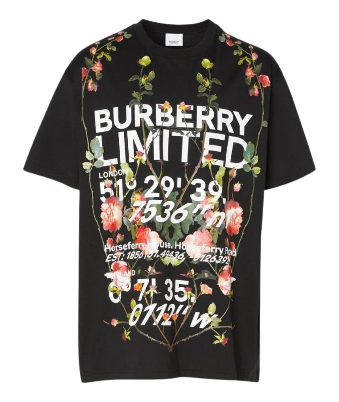BURBERRY Мульти хлопко-эластановая футболка, фото 1
