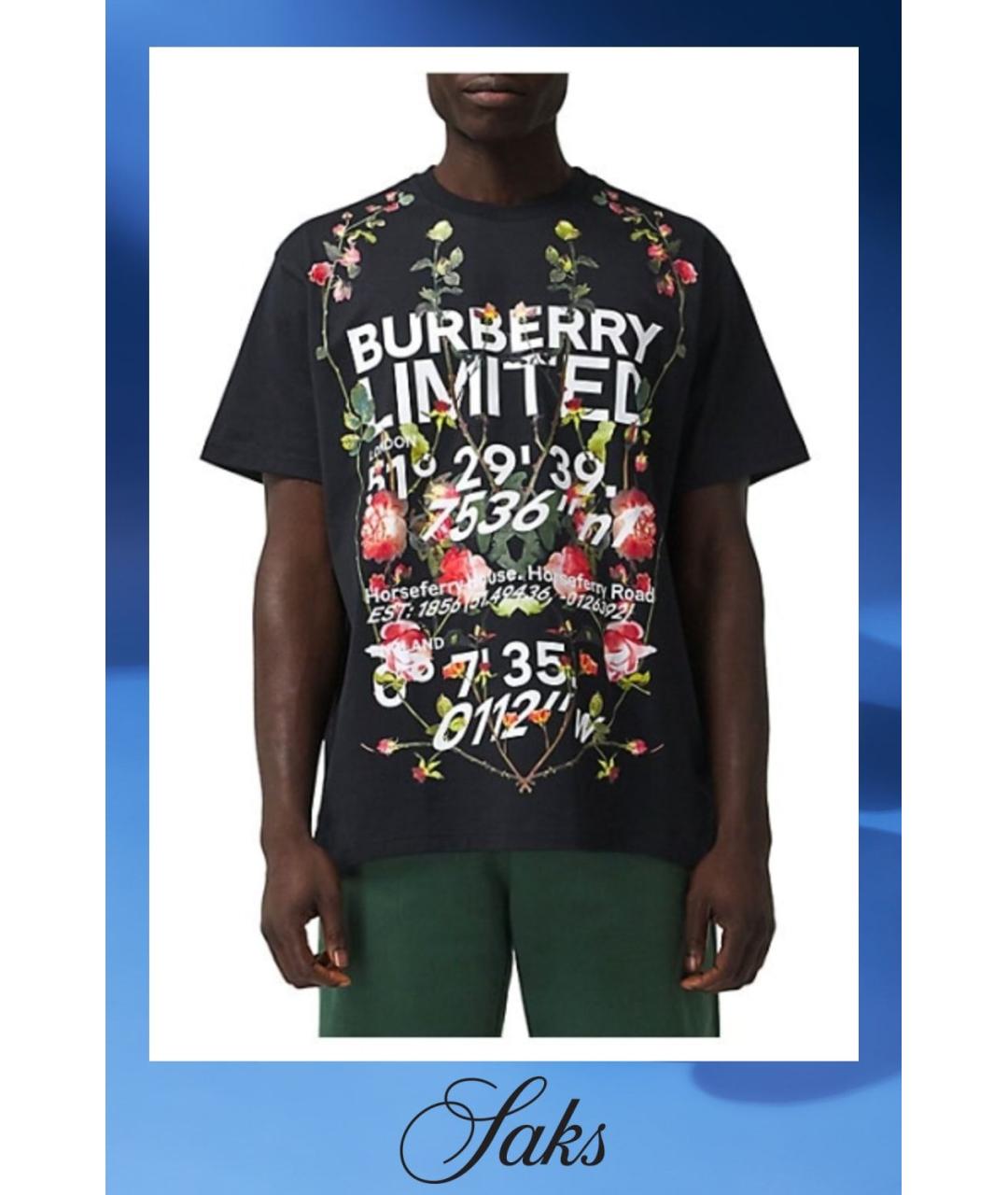 BURBERRY Мульти хлопко-эластановая футболка, фото 5