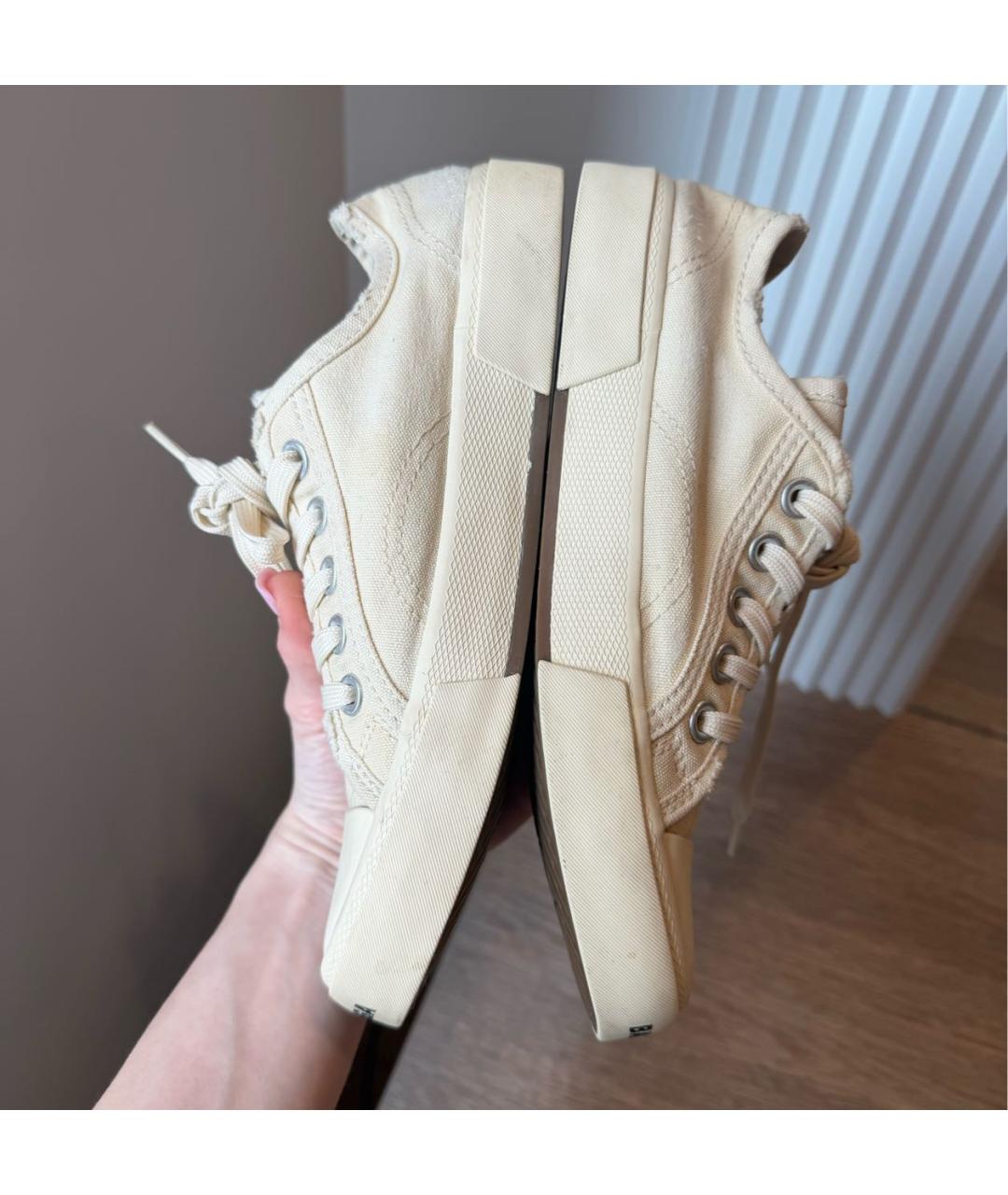 BALENCIAGA Бежевые текстильные кеды, фото 5