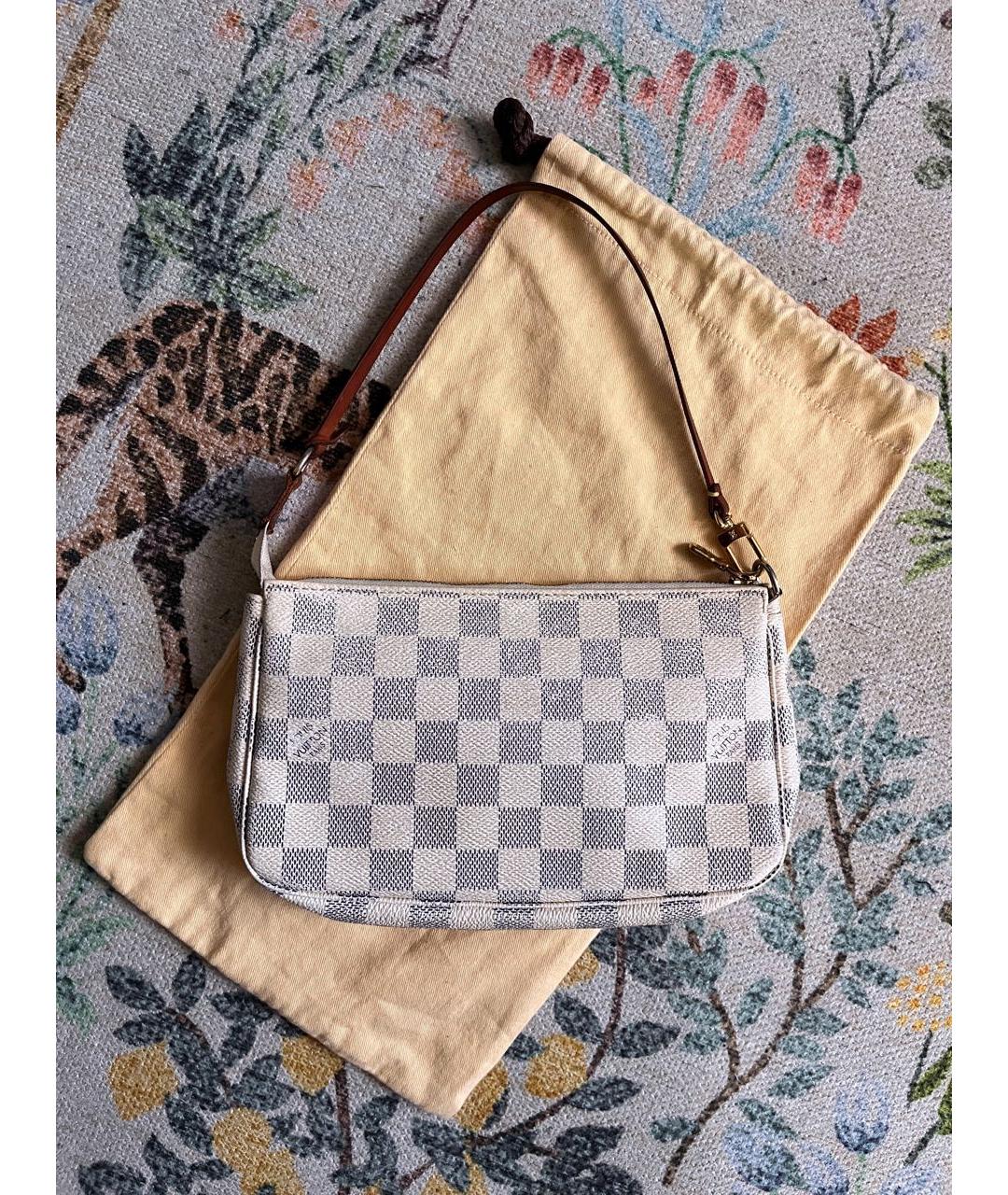 LOUIS VUITTON Бежевая кожаная сумка через плечо, фото 2
