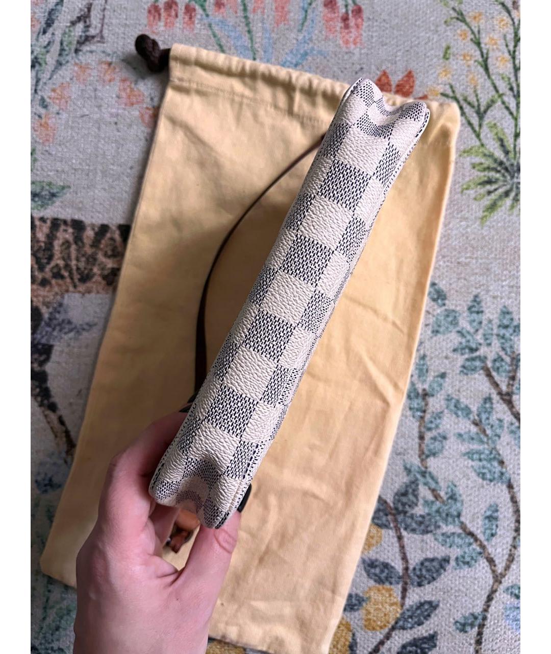 LOUIS VUITTON Бежевая кожаная сумка через плечо, фото 4