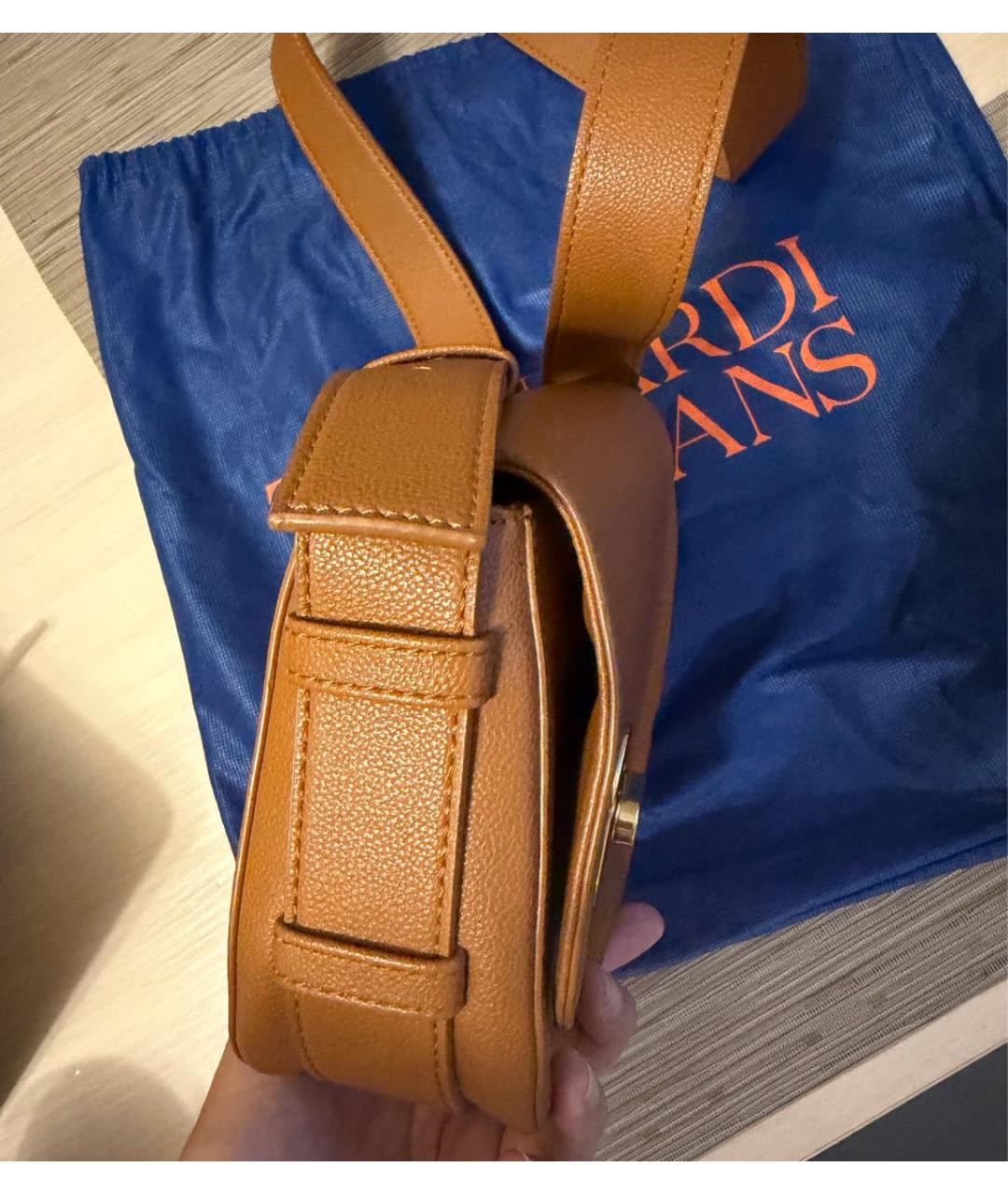 TRUSSARDI Коричневая сумка через плечо из искусственной кожи, фото 4