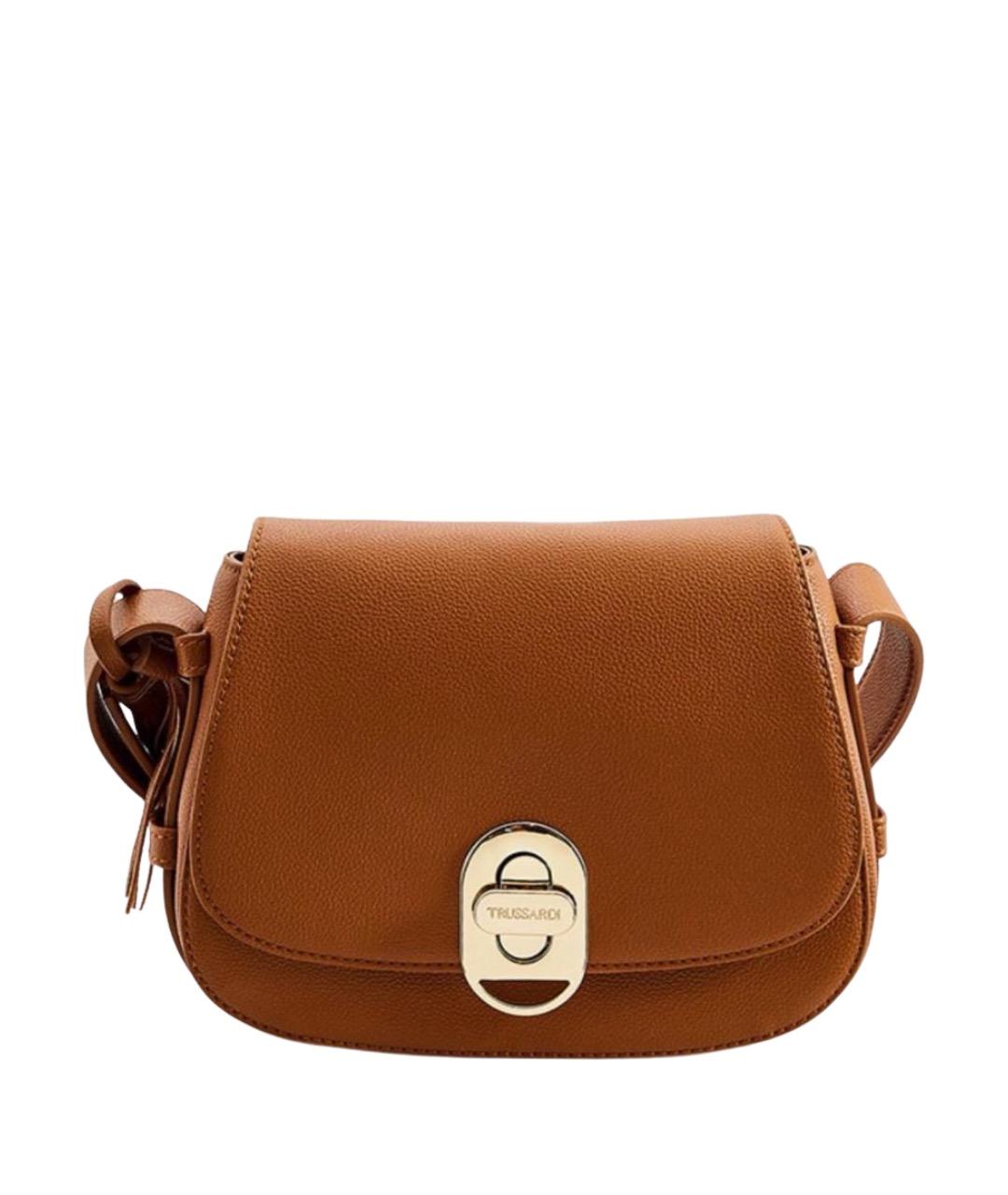 TRUSSARDI Коричневая сумка через плечо из искусственной кожи, фото 1